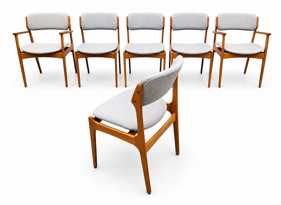 Thumbnail: Erik Buch – Set of 6 Dining Chairs, Model 49, Denmark, 1960s
