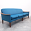 Thumbnail: 1960 Mid Century Danish Teak Sofa in Teal Velvet