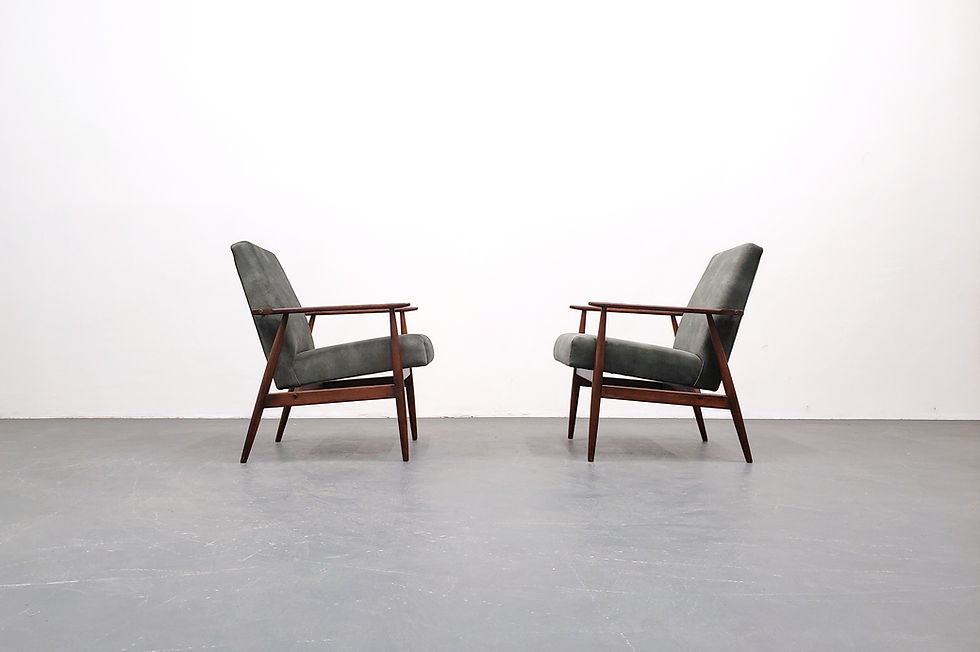 1960 Henryk Lis Mid Century Armchair in Velvet