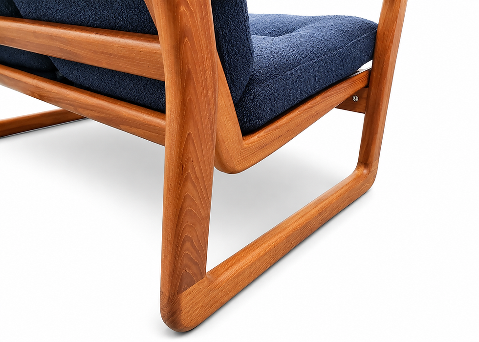 Thumbnail: Danish Teak Seater Sofa by Möbelfabrik Holstebro, Denmark, 1960s – Blue Boucle