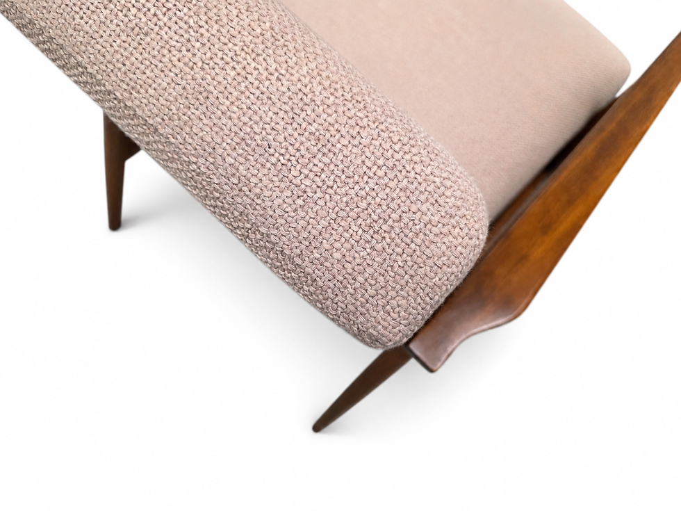 1960 Henryk Lis Mid Century Armchair in Dusty Pink