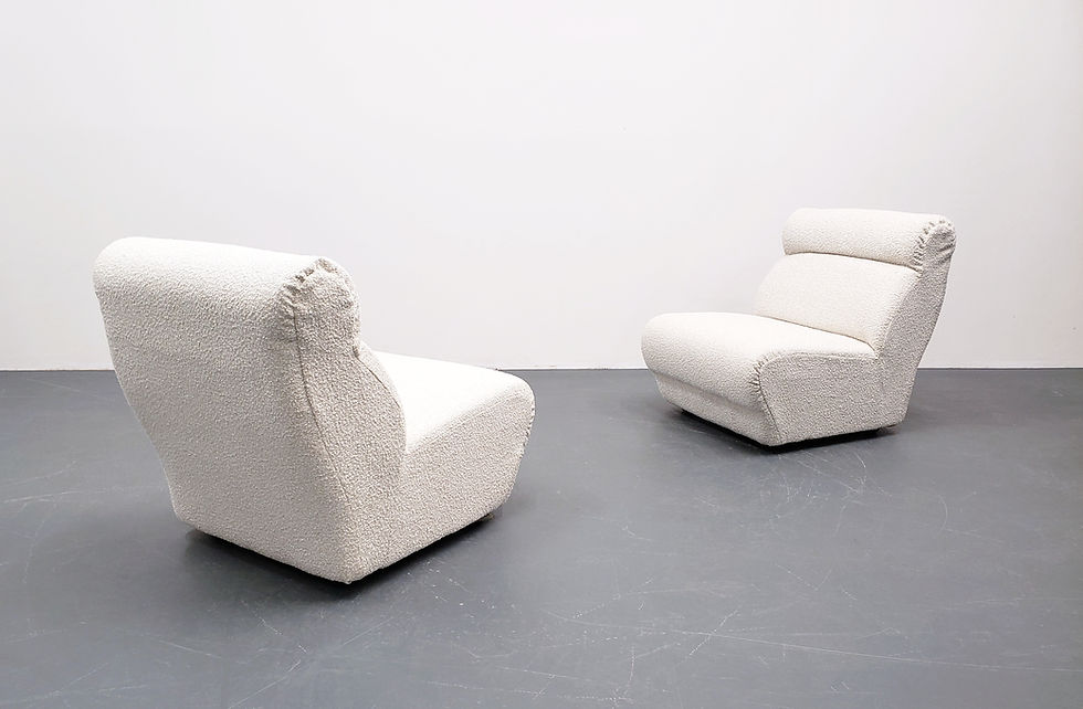 Thumbnail: Mid Century Modular Corner Sofa in Ivory Boucle