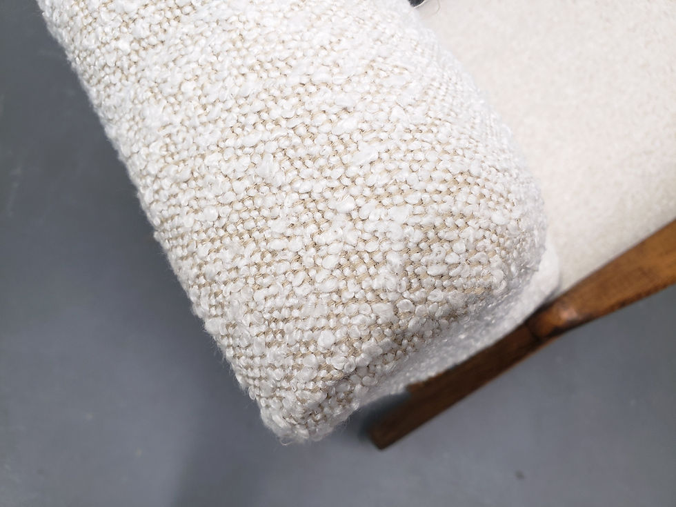 1960 Rocking Chair by TON in Ivory Boucle