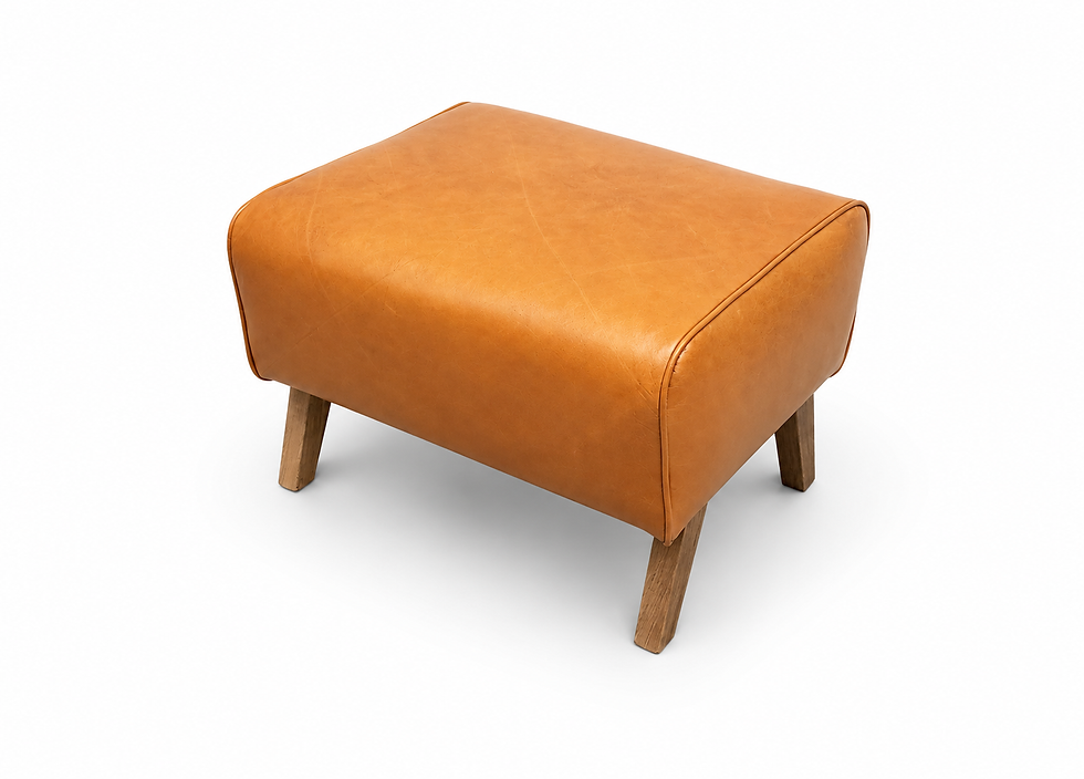 Thumbnail: Livian Ottoman in Premium Tan Leather