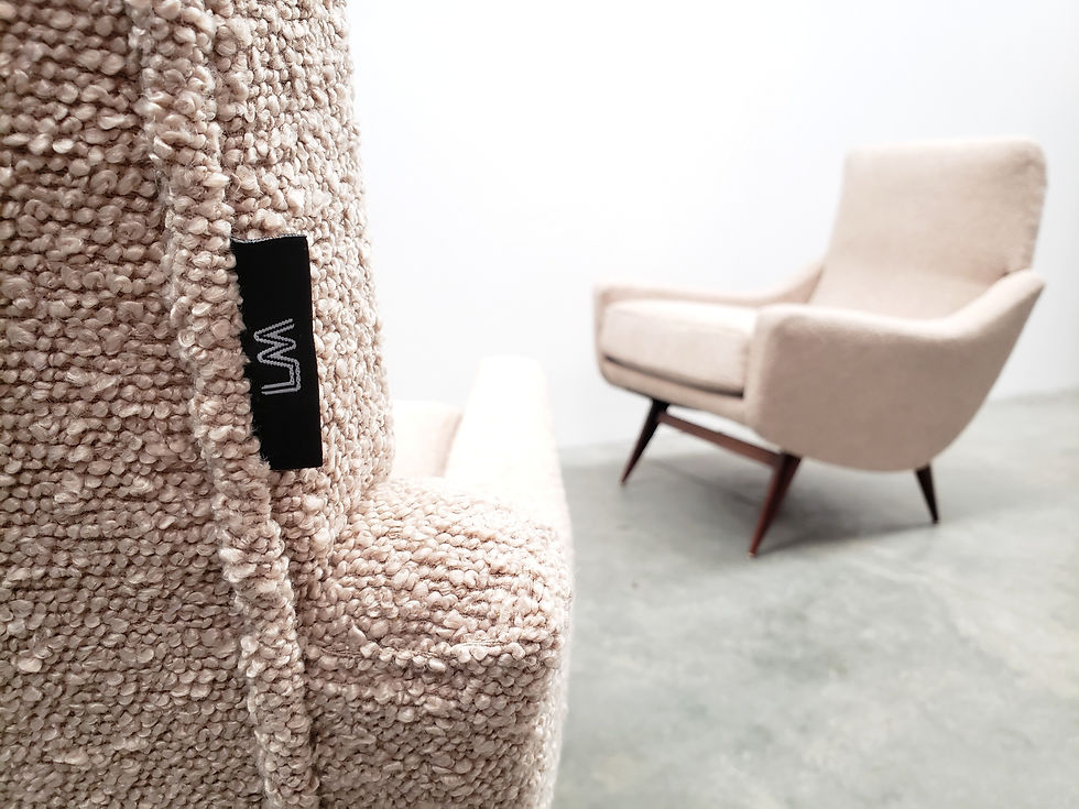 Thumbnail: 1960 French Armchair in Premium Beige Boucle LOFTME
