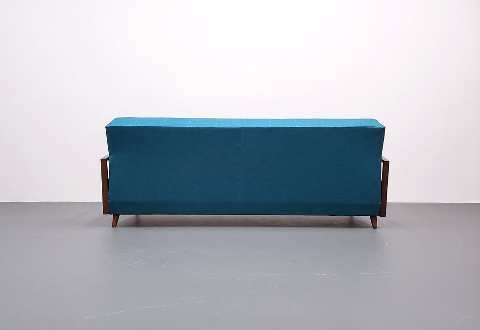 Thumbnail: 1950 Mid Century Sofa Bed in Teal