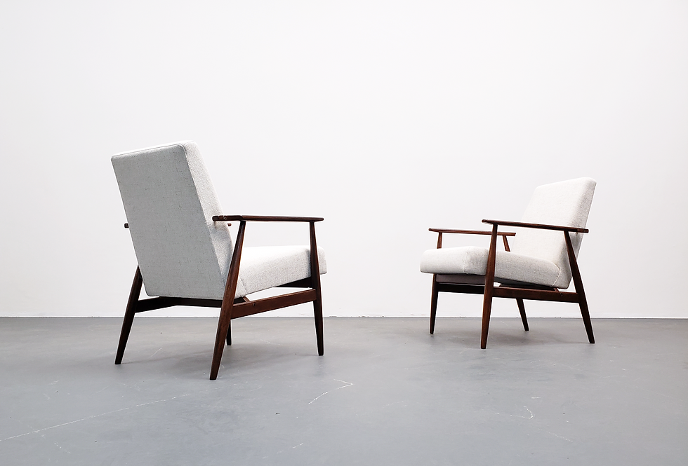 Thumbnail: 1960 Henryk Lis Mid Century Armchair in Ivory