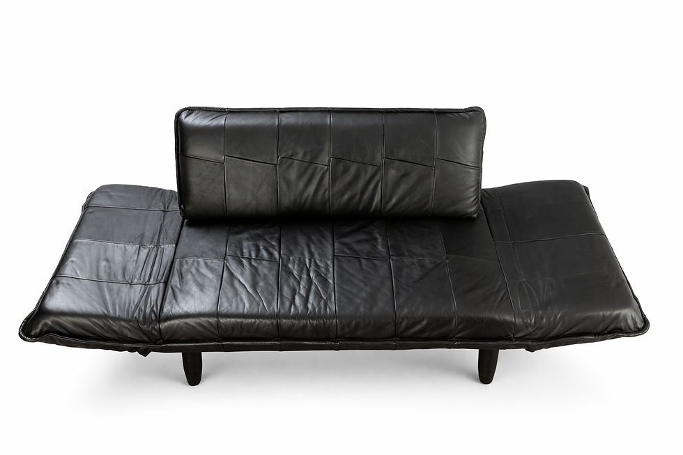 Thumbnail: 1980s Leather Sofa with Adjustable Armrests