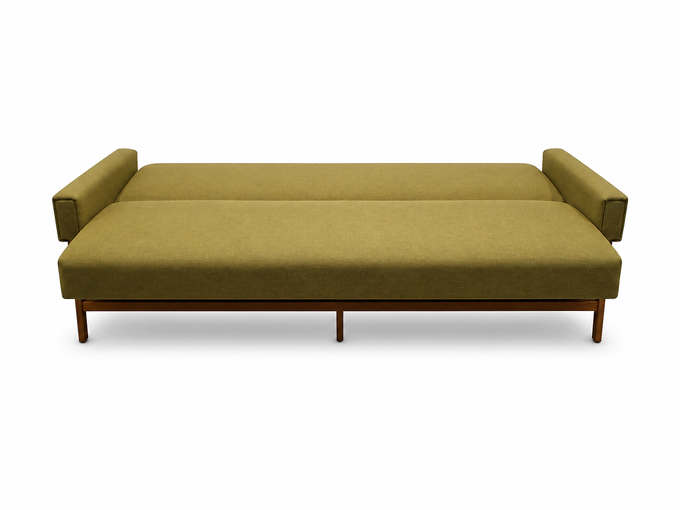 Thumbnail: Finnish Sofa Bed in Green Wool, 1960s