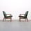 Thumbnail: 1960 Henryk Lis Mid Century Armchair in Green Tweed