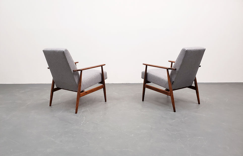 Thumbnail: 1960 Henryk Lis Armchair in Grey Tweed