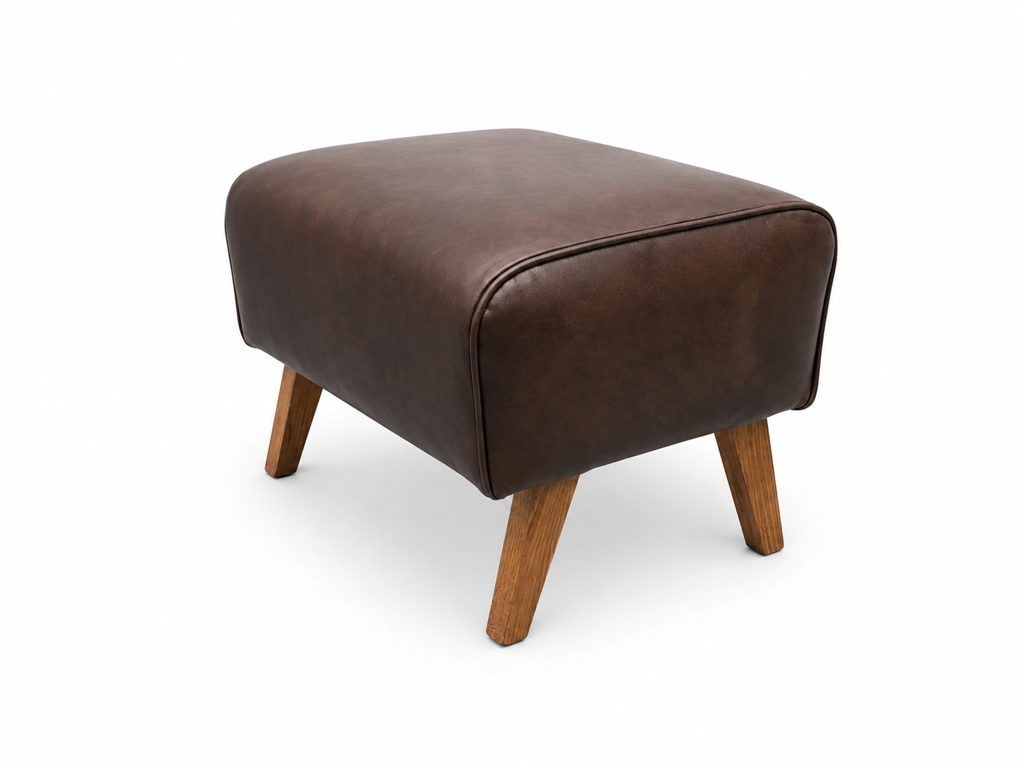 Livian Ottoman in Premium Dark Brown Leather