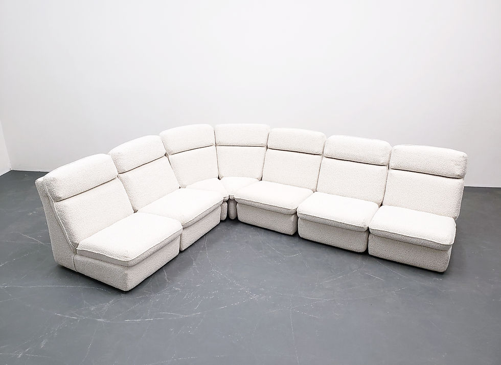 Rolf Benz Mid Century Modular Corner Sofa in Ivory Boucle, 1970
