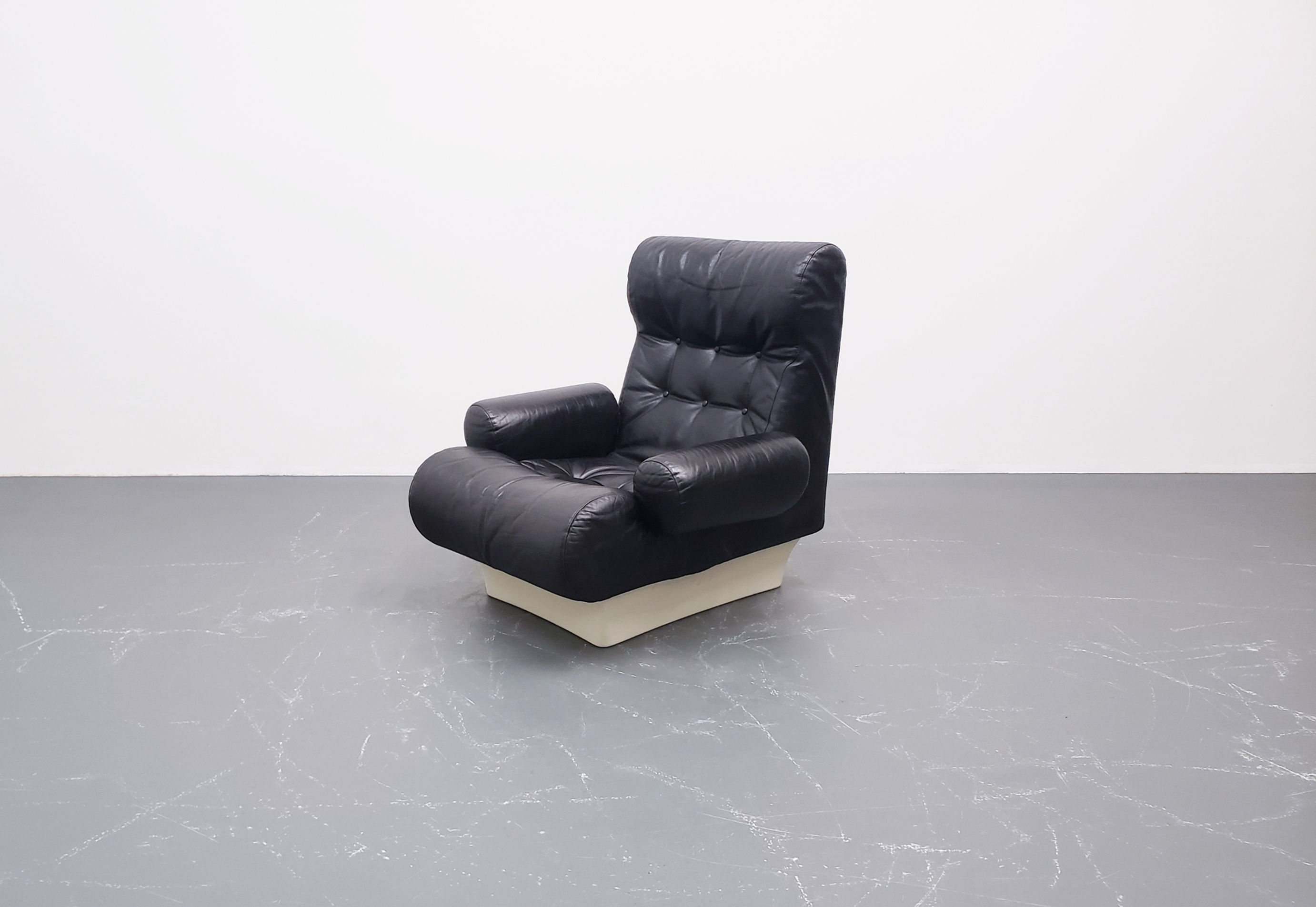 Sofalette Armchair by Otto Zapf in Black Leather, Germany 1967