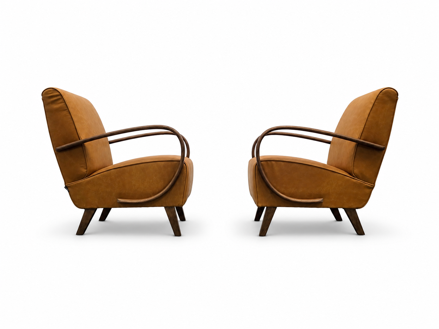 1930 Jindrich Halabala Bentwood Armchair in Premium Leather