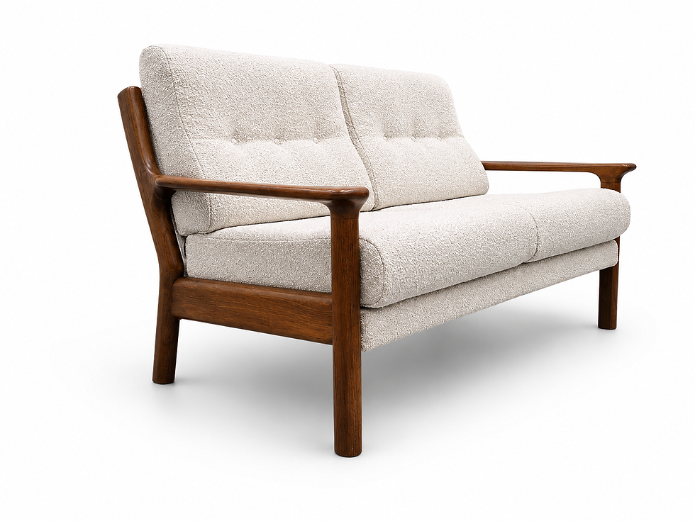 Juul Kristensen Two-Seater Sofa in Premium Ivory Bouclé