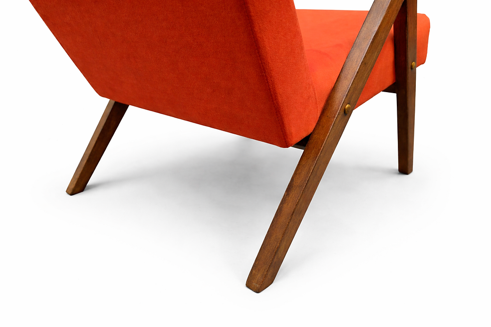Thumbnail: Mid Century Easy Chair Model B - 310 Var in Rusty Orange Velvet