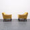 Thumbnail: Danish Mid Century Teak Armchair in Yellow Velvet