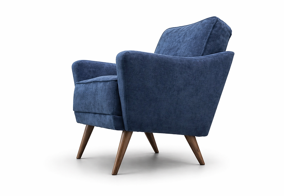 Thumbnail: 1960 Danish Club Lounger in Blue Velvet