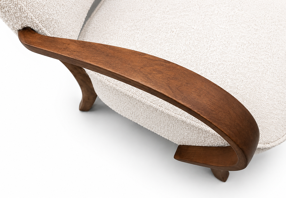 Thumbnail: 1930 Jindrich Halabala 237 Bentwood Armchair in Ivory Boucle