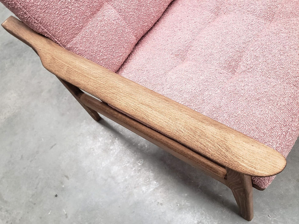 Thumbnail: Three Seater Sofa Scandi in Dusty Pink Boucle LOFTME