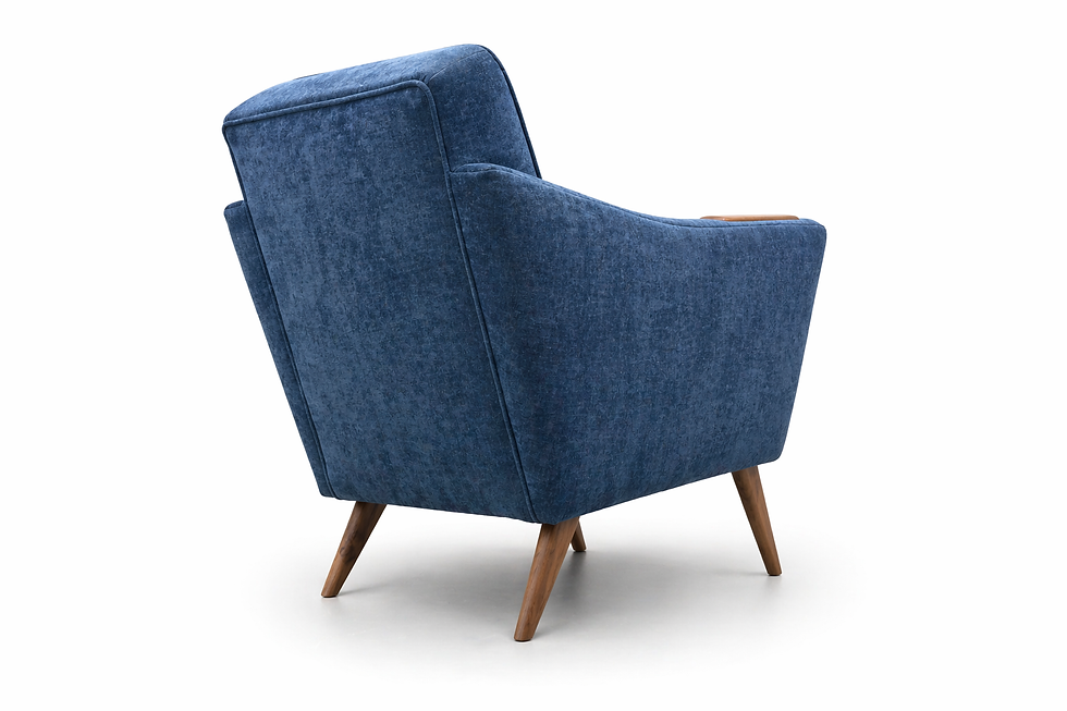 Thumbnail: 1960 Danish Club Lounger in Blue Velvet