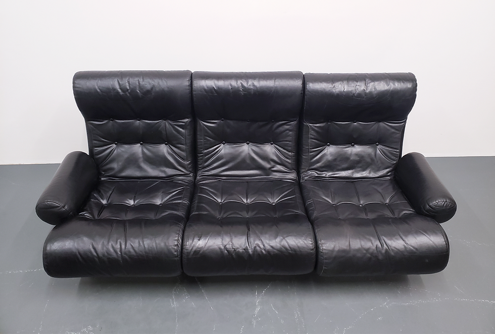 Thumbnail: Sofalette Modular Sofa by Otto Zapf in Black Leather, Germany 1967