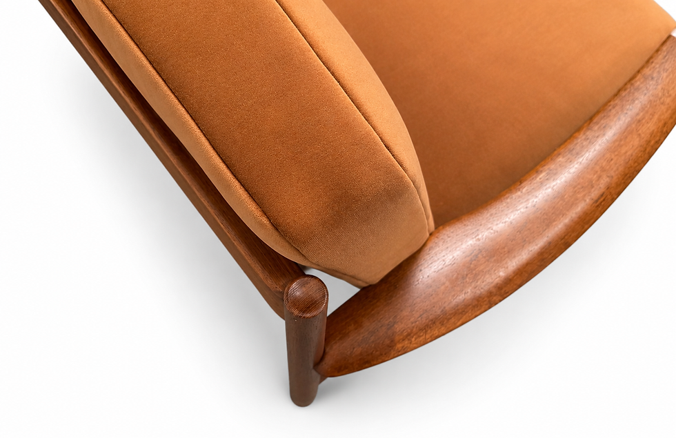 Danish Teak Sofa By Grete Jalk For France and Son, 1960 in Cognac Velvet