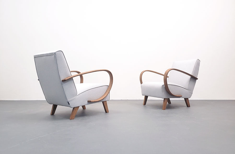 Thumbnail: 1930 Jindrich Halabala Bentwood Armchair in Ash Grey