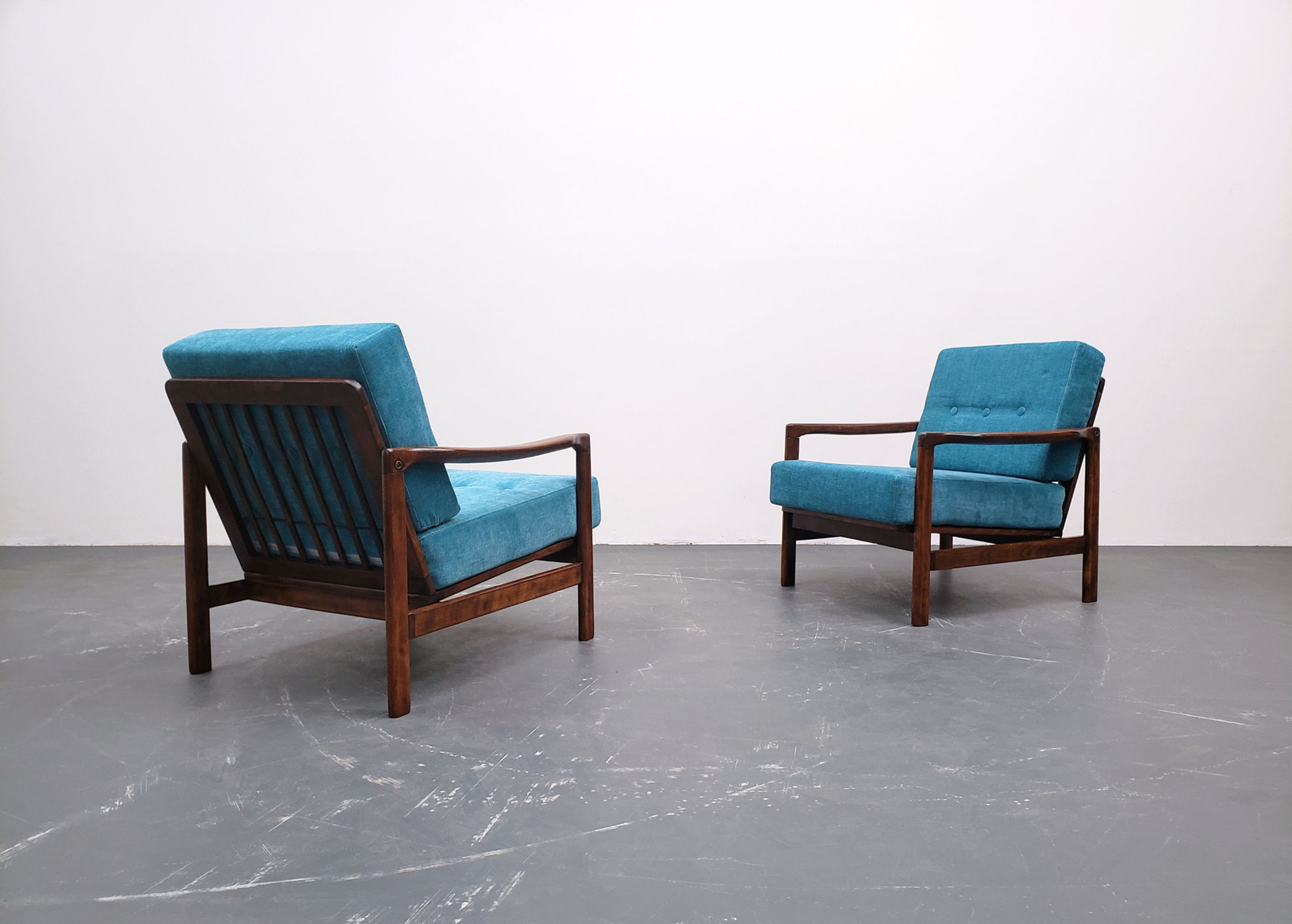 1960's Mid Century Lounger by Baczyk in Turquoise