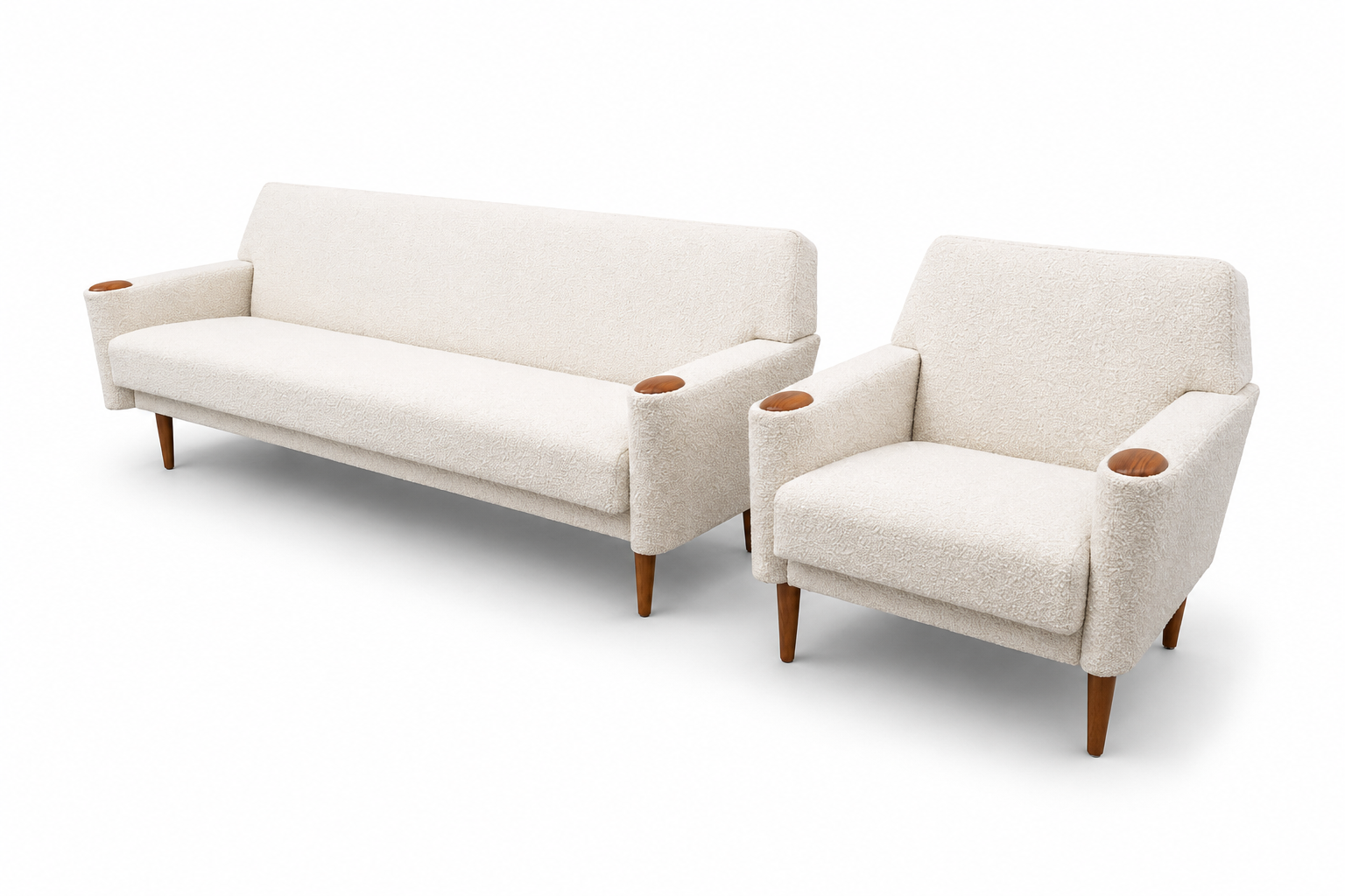 Mid Century Danish Living Room Set in Premium Boule