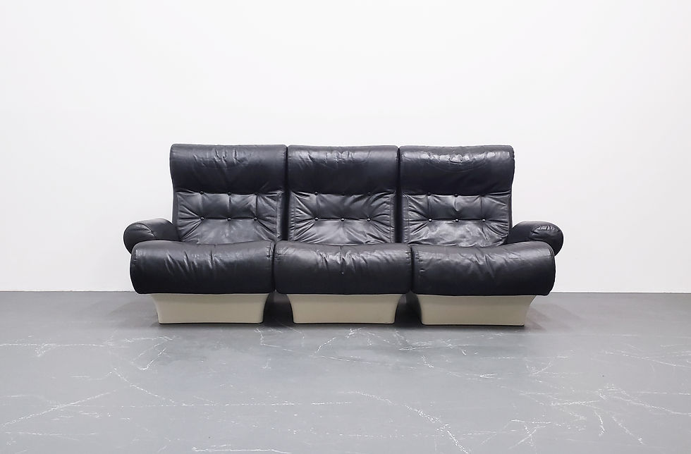 Thumbnail: Sofalette Modular Sofa by Otto Zapf in Black Leather, Germany 1967