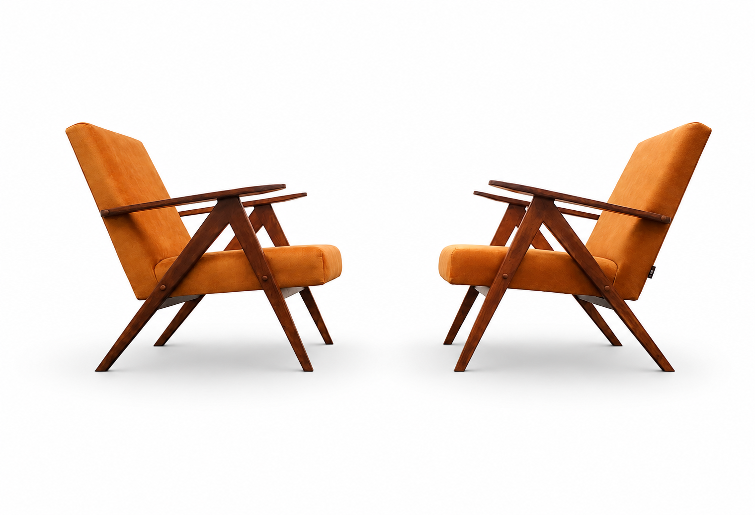 1960 Mid Century Easy Chair Model B 310 Var in Rusty Brown