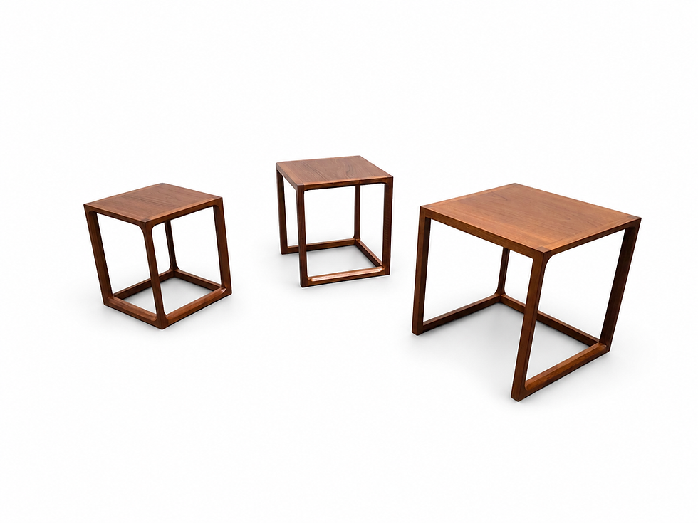 Thumbnail: Nest of Three Teakwood Side Tables by Kai Kristiansen - Model 253, Denmark 1960