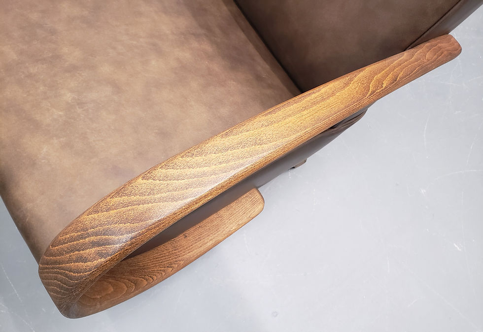 Thumbnail: 1930 Jindrich Halabala Bentwood Armchair in Premium Dark Brown Leather