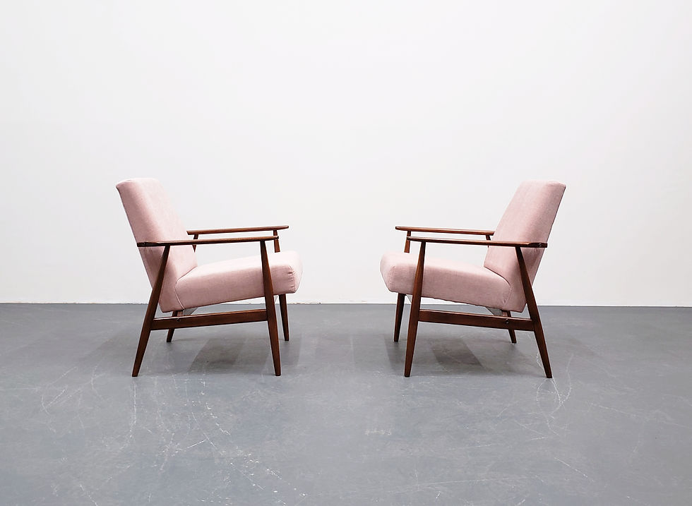 Thumbnail: 1960 Henryk Lis Armchair in Pastel Pink