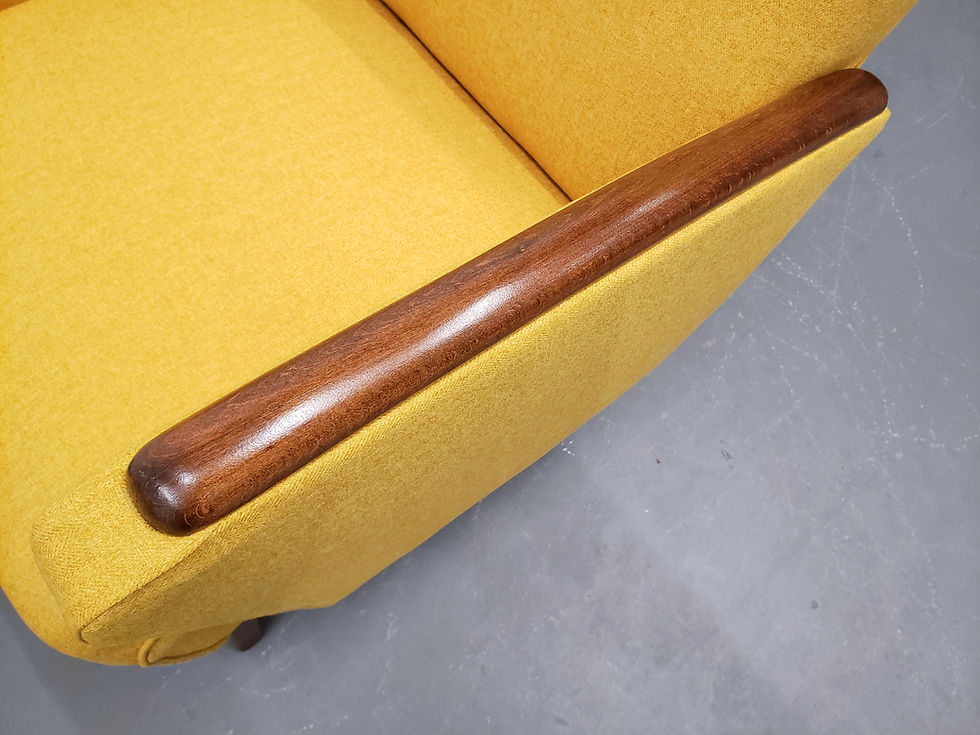 Thumbnail: 1960 Danish Lounger Club Chair in Yellow Tweed