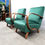 Thumbnail: 1930 Jindrich Halabala Bentwood Armchairs in Luxury Green Velvet loftme