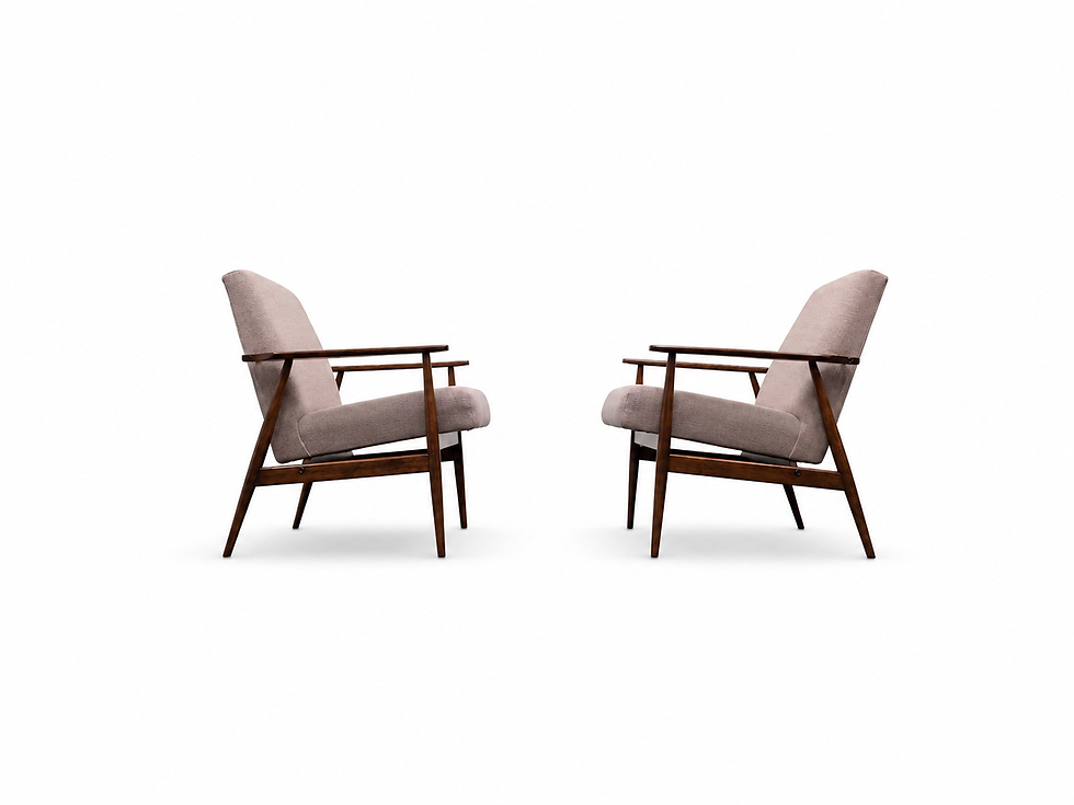 1960 Henryk Lis Mid Century Armchair in Dusty Pink