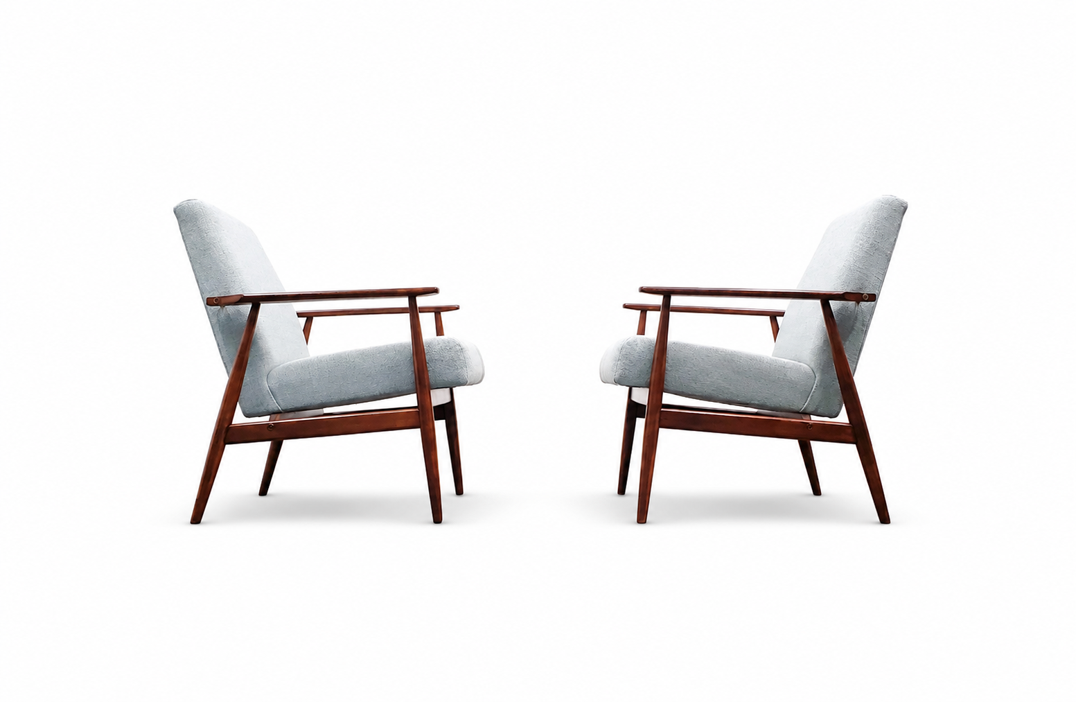 1960 Henryk Lis Mid Century Armchair in Dusty Blue