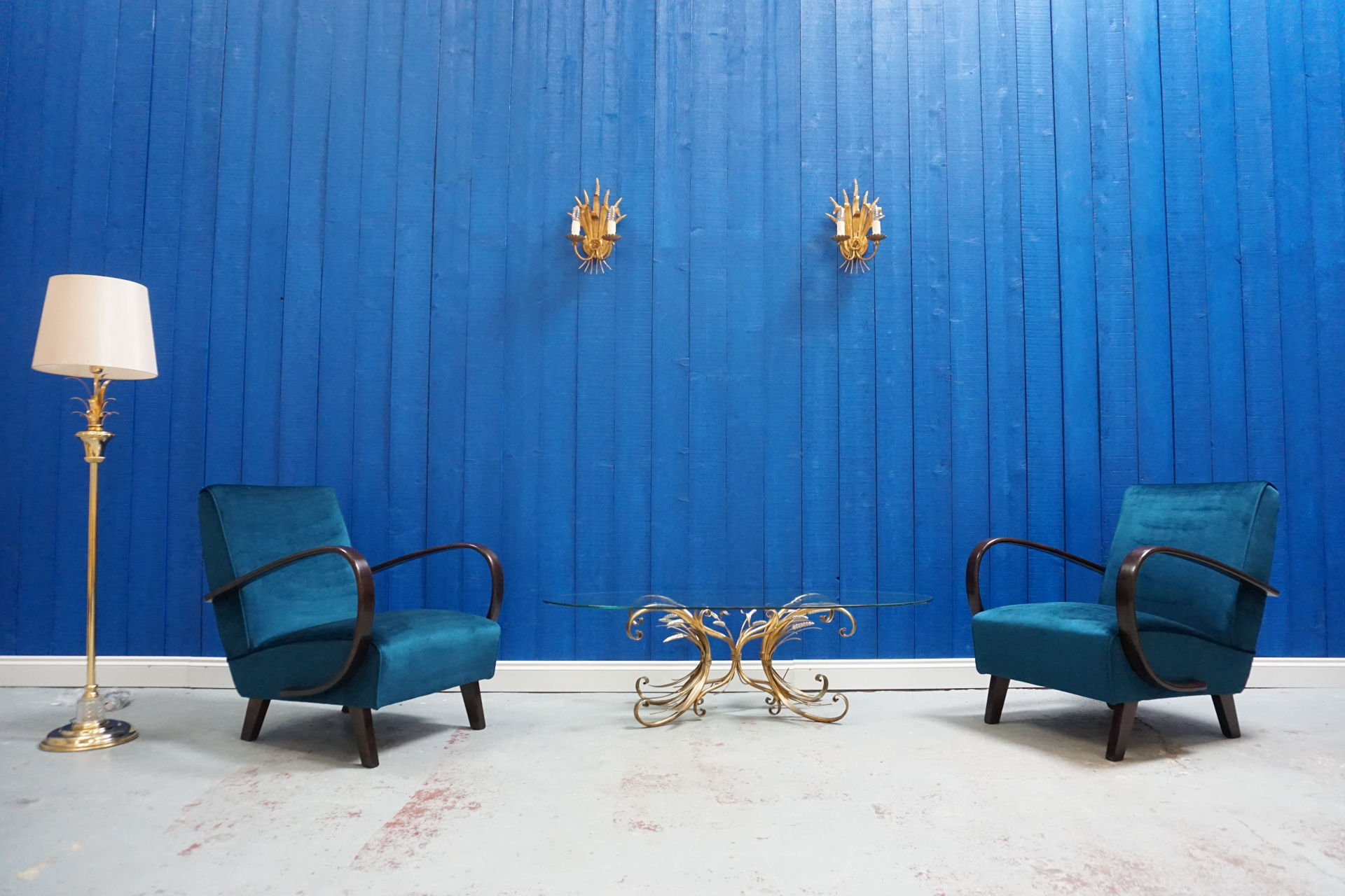 Jindrich Halabala Bentwood Chairs in Green Luxury Velvet, Thonet 1930, Set of 2