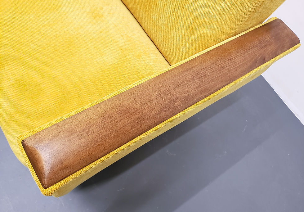Thumbnail: 1960 Mid Century Danish Living Room Set in Yellow Velvet