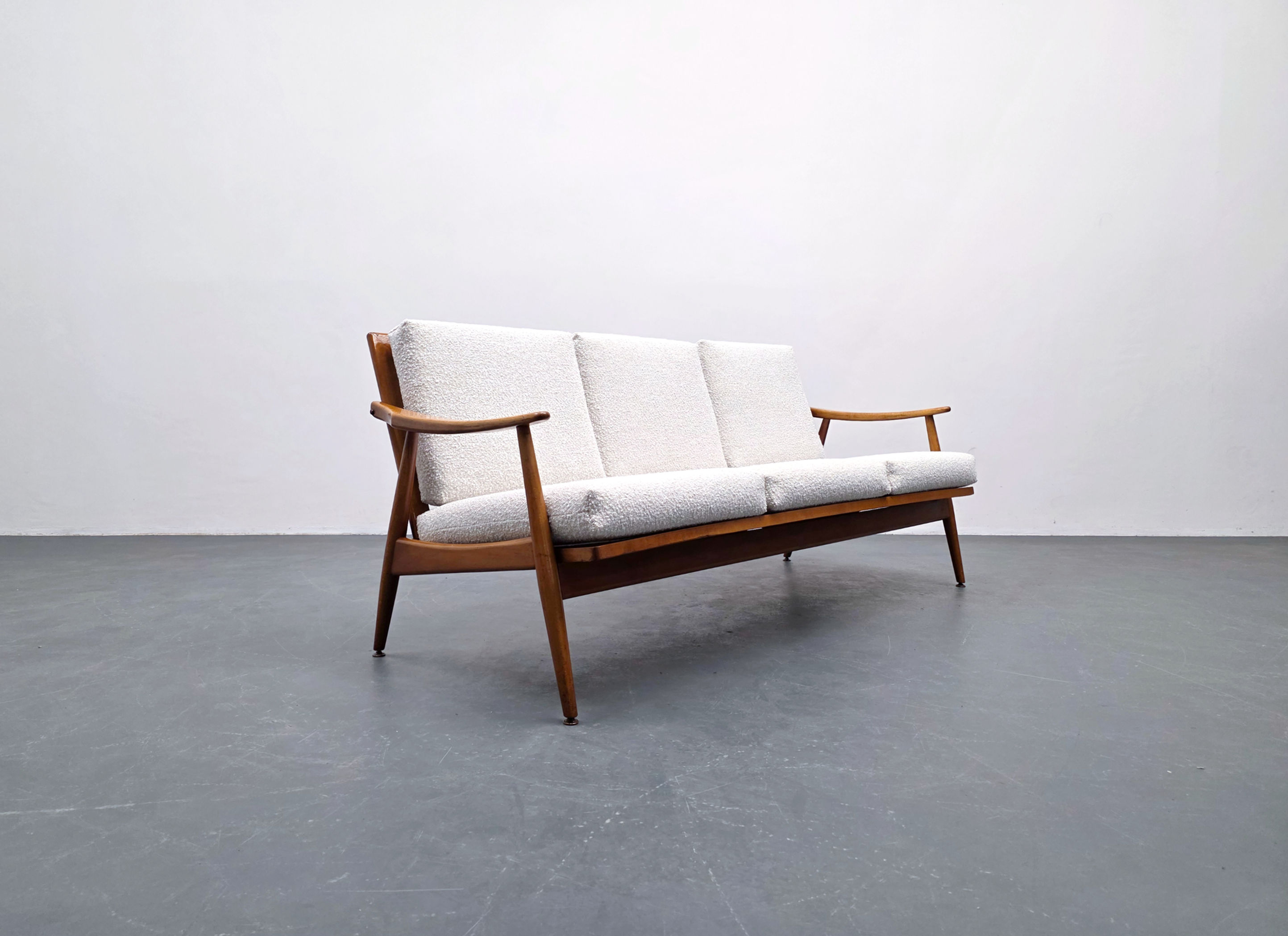 1960s Danish Sofa in Premium Ivory Boucle