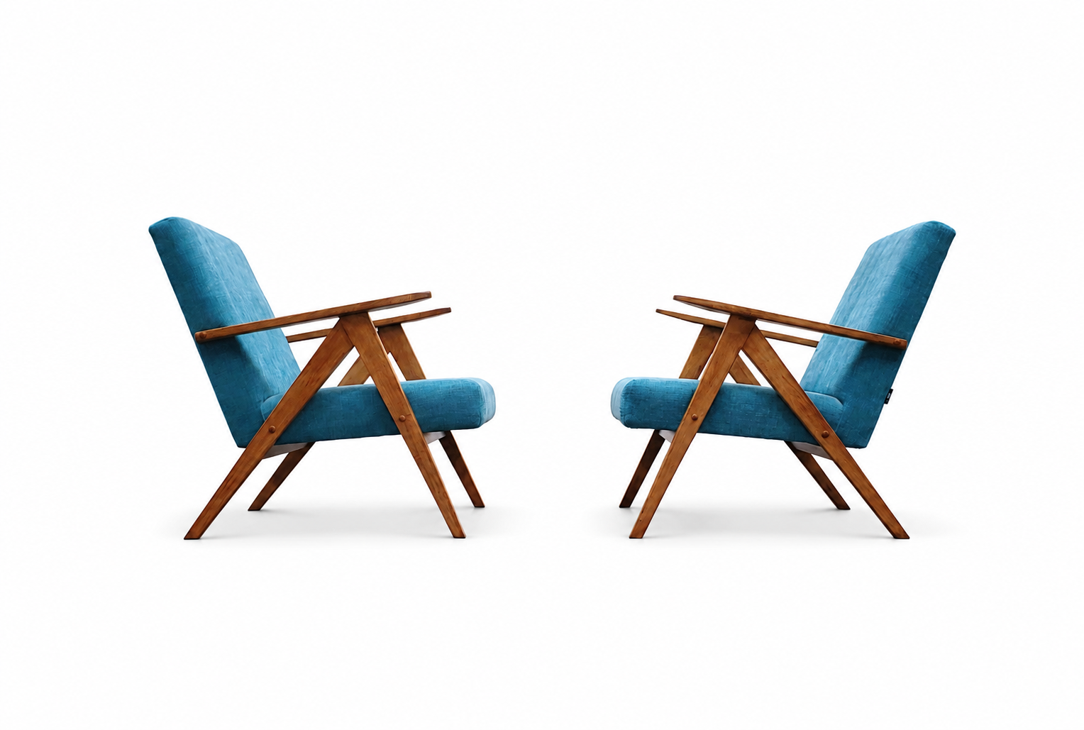 Mid Century Easy Chair Model B - 310 Var in Turquoise