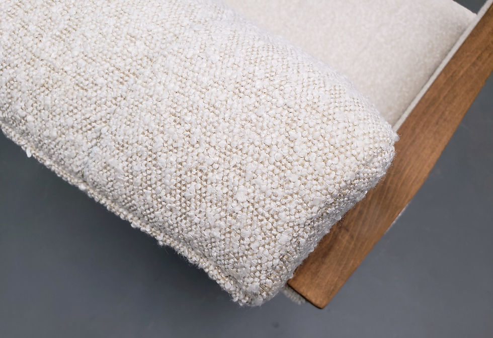 Mid Century Danish Armchairs in Premium Ivory Boucle