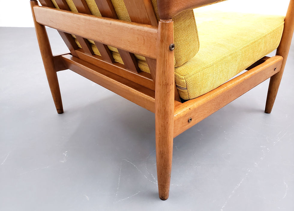 Thumbnail: 1961 Teak Armchair Model Kolding by Erik Wortz in Yellow Velvet