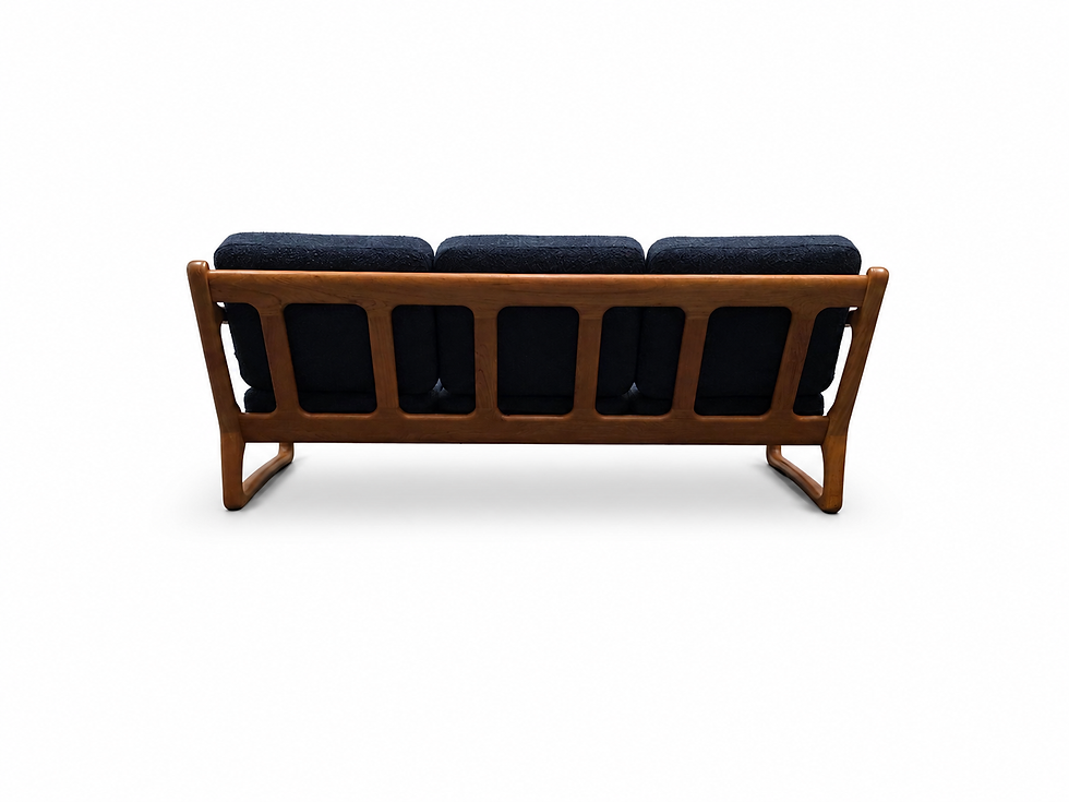 Thumbnail: Juul Kristensen Danish Three Seater Sofa in Navy Blue Bouclé, 1960s