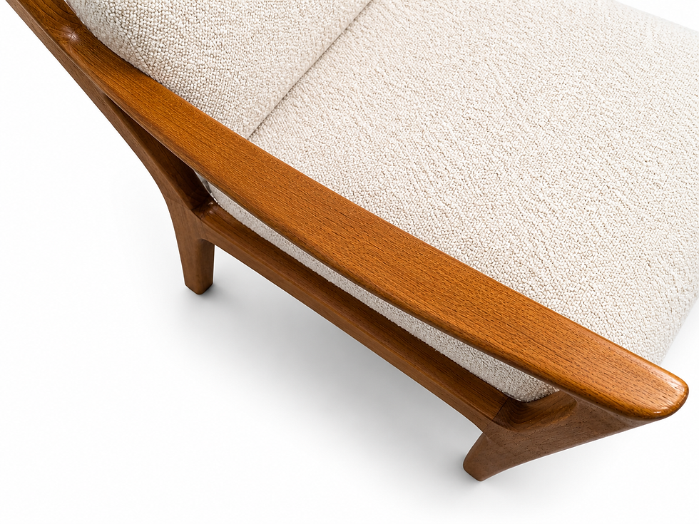 Thumbnail: Senator Teak Sofa by Ole Wanscher for Cado in Ivory Boucle, Denmark