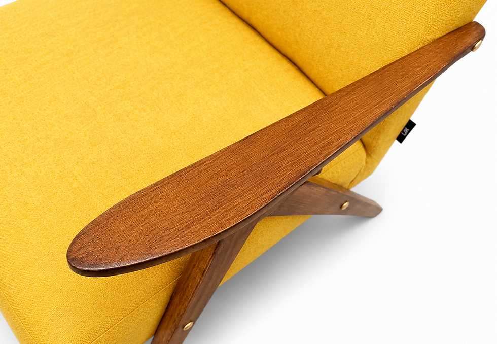 Thumbnail: Mid Century Easy Chair Model B - 310 Var in Yellow Tweed