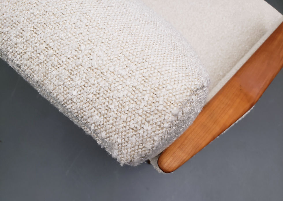 Mid Century Danish Armchairs in Premium Ivory Boucle